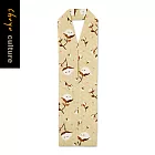 【網路/直營門市限定】珠友 SC-10086 台灣花布飲料杯提袋/減塑行動環保杯套/手提飲料袋/酒精瓶提袋/便利商店飲料袋 02卡其棉花鳥