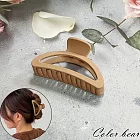 【卡樂熊】簡約磨砂半圓造型髮夾/抓夾(兩色)- 深咖