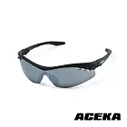 【ACEKA】質感曜石黑框運動眼鏡-水銀鏡片 (SHIELD 防護系列) 水銀鏡面