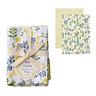 【日本Habituel】居家萬用擦拭 純棉布巾2入組 ‧ 格紋+草葉(綠)