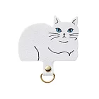 ELECOM 造型手機掛繩夾片- 白貓