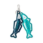 年年有魚串-刺繡吊飾鑰匙圈  綠藍【受託代銷】