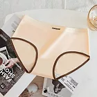 【唯蜜色】簡約撞色純棉中腰印花女用內褲 XL 膚色