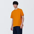 【MUJI 無印良品】男棉混天竺圓領短袖T恤 L 橘色