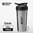 Blender Bottle|《Strada Sleek系列》按壓式不鏽鋼水壺 原裝進口搖搖杯 740ml/25oz 鈦灰銀