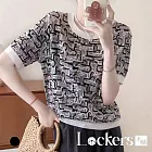 【Lockers 木櫃】夏季歐洲滿體花色短袖圓領T恤 L113052706 M 黑色