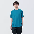 【MUJI 無印良品】男聚酯纖維涼感圓領短袖T恤 S 煙燻藍
