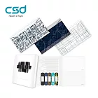 【CSD】中衛醫療口罩-成人平面-藍調格紋1盒(+中衛造型便利貼組合1個)