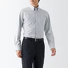 【MUJI 無印良品】男有機棉免熨燙扣領襯衫 XS 灰色
