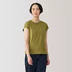 【MUJI 無印良品】女天竺法式袖T恤 S 淺綠