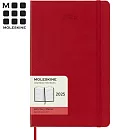 MOLESKINE 2025日記手帳12M 硬殼-L型紅