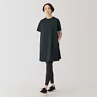 【MUJI 無印良品】女抗UV吸汗速乾短袖洋裝 M 黑色