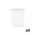 【MUJI 無印良品】附扣透明保存容器/3.84L(4入)