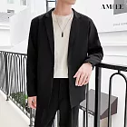 【AMIEE】韓流雅痞修身西裝外套(男裝/KDCY-Y73) L 黑