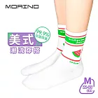 【MORINO 摩力諾】抗菌防臭美式潮流水果造型女襪 西瓜