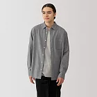 【MUJI 無印良品】男雙面起毛法蘭絨長袖襯衫 XL 灰色