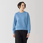 【MUJI 無印良品】女二重織裏毛圓領衫 S 淡藍