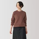 【MUJI 無印良品】女二重織裏毛圓領衫 S 棕色