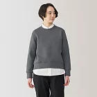 【MUJI 無印良品】女二重織裏毛圓領衫 S 墨灰