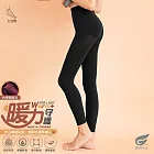 GIAT台灣製180D暖力守護輕暖刷毛褲襪 FREE 九分款/墨黑