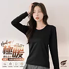GIAT極暖5.5度C女款刷毛保暖衣 L-XL 圓領/墨黑