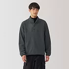 【MUJI 無印良品】男再生刷毛套衫 S 墨灰