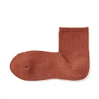 【MUJI 無印良品】男圈絨直角短襪25-27cm 煙燻橘