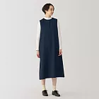 【MUJI 無印良品】女起毛背心裙 M 暗藍