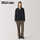 【MUJI 無印良品】MUJI Labo女蠶絲混開領襯衫 S 黑色