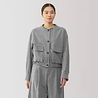 【MUJI 無印良品】女彈性起毛開襟式外套 S 灰色