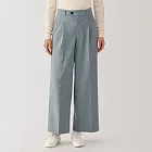 【MUJI 無印良品】女彈性起毛打褶寬版褲 M 灰色