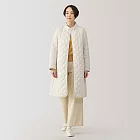 【MUJI 無印良品】女可水洗鋪棉刺縫大衣 S 象牙白