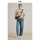 ltyp旅途原品 雙斜紋棉感牛仔彎刀褲 時尚設計感休閒香蕉褲女 M L XL  M 牛仔藍