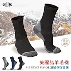oillio歐洲貴族 頂級美麗諾羊毛襪 天然除臭 夏日舒適乾爽 冬日保暖 防護 機能 50%羊毛 中筒襪 黑色 23115190