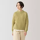 【MUJI 無印良品】女安地斯羊毛短領針織衫 XL 淺黃