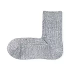 【MUJI 無印良品】男螺紋厚織直角短襪25-27cm 灰銀