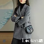 【Lockers 木櫃】秋冬寬鬆毛呢外套 L113121203 M 藍色