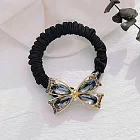 【JENG】韓系式復古精緻水鑽蝴蝶結橡皮筋髮圈(93025) _黑色