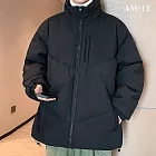 【AMIEE】韓系立領羽絨棉外套(男裝/雅痞/KDCQ-2915) M 黑