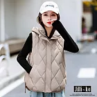 【Jilli~ko】漸層菱格羽絨棉馬甲坎肩背心 L-XL D8110  L 卡其