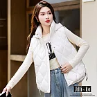 【Jilli~ko】漸層菱格羽絨棉馬甲坎肩背心 L-XL D8110  L 白色