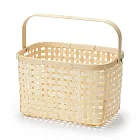 【MUJI 無印良品】【限定】竹材四目編織附手把籃/中約寬25.5x深18x高16 cm