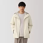【MUJI 無印良品】男撥水加工連帽外套 L 象牙白
