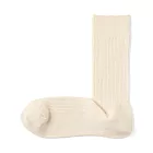 【MUJI 無印良品】男不易鬆脫螺紋直角襪25-27cm 原色