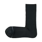 【MUJI 無印良品】男清爽舒適棉質直角襪25-27cm 黑色