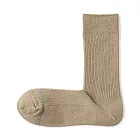 【MUJI 無印良品】男清爽舒適棉質直角襪25-27cm 米色
