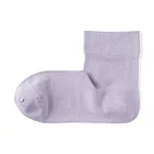 【MUJI 無印良品】女足口柔軟舒適莫代爾混輕薄直角短襪23-25cm 淺紫