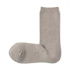 【MUJI 無印良品】女清爽舒適棉質直角襪23-25cm  淡棕