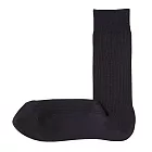 【MUJI 無印良品】男不易鬆脫螺紋直角襪25-27cm 暗藍