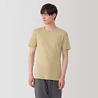 【MUJI 無印良品】男清爽舒適棉質圓領短袖T恤 M 米色